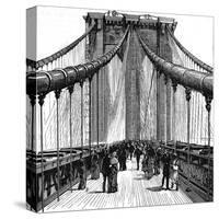The Brooklyn Bridge, New York, 1883-null-Stretched Canvas