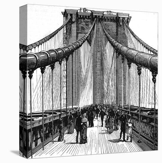 The Brooklyn Bridge, New York, 1883-null-Stretched Canvas