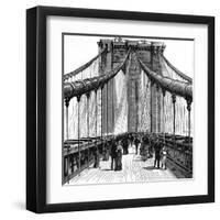 The Brooklyn Bridge, New York, 1883-null-Framed Art Print