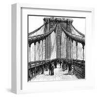 The Brooklyn Bridge, New York, 1883-null-Framed Art Print