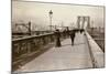 The Brooklyn Bridge Promenade, Looking Towards Manhattan, 1903-Joseph Byron-Mounted Premium Giclee Print
