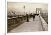 The Brooklyn Bridge Promenade, Looking Towards Manhattan, 1903-Joseph Byron-Framed Giclee Print