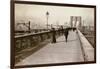 The Brooklyn Bridge Promenade, Looking Towards Manhattan, 1903-Joseph Byron-Framed Giclee Print