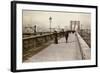 The Brooklyn Bridge Promenade, Looking Towards Manhattan, 1903-Joseph Byron-Framed Giclee Print