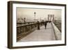 The Brooklyn Bridge Promenade, Looking Towards Manhattan, 1903-Joseph Byron-Framed Premium Giclee Print