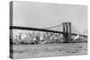 The Brooklyn Bridge Spans the East River, Ca. 1910-null-Stretched Canvas