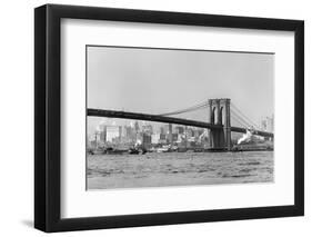 The Brooklyn Bridge Spans the East River, Ca. 1910-null-Framed Photographic Print