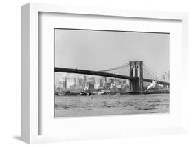 The Brooklyn Bridge Spans the East River, Ca. 1910-null-Framed Photographic Print