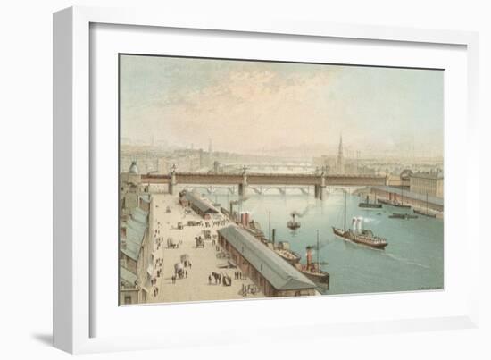 The Broomielaw, Glasgow - Looking East-English School-Framed Giclee Print