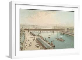 The Broomielaw, Glasgow - Looking East-English School-Framed Giclee Print