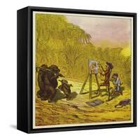 The Brothers Bold Encounter a Family of Gorillas-Ernest Henry Griset-Framed Stretched Canvas