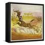 The Brothers Bold Escape the Gorillas by Riding a Giraffe-Ernest Henry Griset-Framed Stretched Canvas