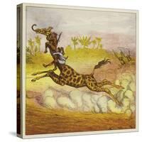 The Brothers Bold Escape the Gorillas by Riding a Giraffe-Ernest Henry Griset-Stretched Canvas