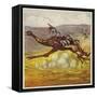 The Brothers Bold Escape the Gorillas by Riding an Ostrich-Ernest Henry Griset-Framed Stretched Canvas