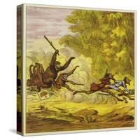 The Brothers Bold Pursued by Angry Gorillas-Ernest Henry Griset-Stretched Canvas