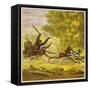 The Brothers Bold Pursued by Angry Gorillas-Ernest Henry Griset-Framed Stretched Canvas