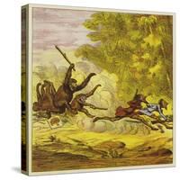 The Brothers Bold Pursued by Angry Gorillas-Ernest Henry Griset-Stretched Canvas