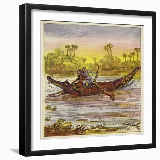 The Brothers Bold Travelling on the Nile by Crocodile-Ernest Henry Griset-Framed Giclee Print