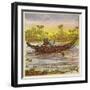 The Brothers Bold Travelling on the Nile by Crocodile-Ernest Henry Griset-Framed Giclee Print