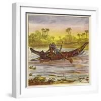 The Brothers Bold Travelling on the Nile by Crocodile-Ernest Henry Griset-Framed Giclee Print