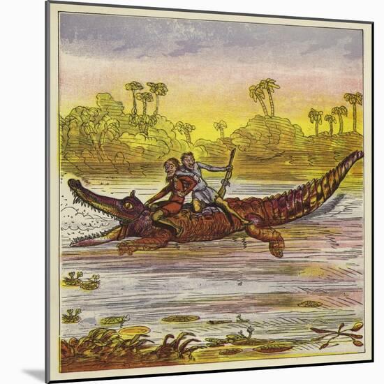 The Brothers Bold Travelling on the Nile by Crocodile-Ernest Henry Griset-Mounted Giclee Print