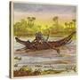 The Brothers Bold Travelling on the Nile by Crocodile-Ernest Henry Griset-Stretched Canvas