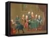 The Brothers Clarke with Other Gentlemen Taking Wine, c.1730-35-Gawen Hamilton-Framed Stretched Canvas