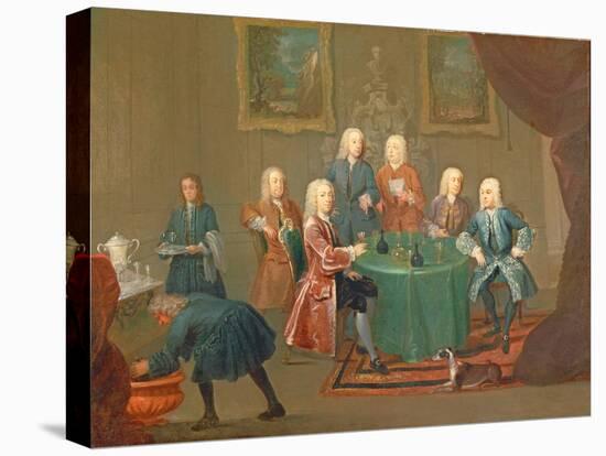 The Brothers Clarke with Other Gentlemen Taking Wine, c.1730-35-Gawen Hamilton-Stretched Canvas