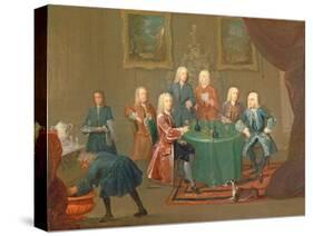 The Brothers Clarke with Other Gentlemen Taking Wine, c.1730-35-Gawen Hamilton-Stretched Canvas