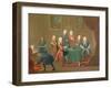 The Brothers Clarke with Other Gentlemen Taking Wine, c.1730-35-Gawen Hamilton-Framed Giclee Print