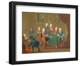 The Brothers Clarke with Other Gentlemen Taking Wine, c.1730-35-Gawen Hamilton-Framed Premium Giclee Print