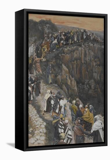 The Brow of the Hill Near Nazareth from 'The Life of Our Lord Jesus Christ'-James Jacques Joseph Tissot-Framed Stretched Canvas