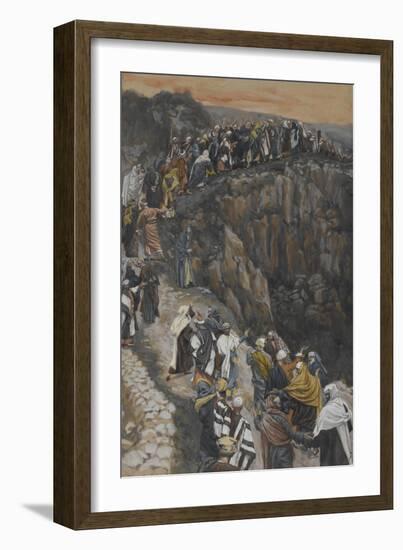 The Brow of the Hill Near Nazareth from 'The Life of Our Lord Jesus Christ'-James Jacques Joseph Tissot-Framed Giclee Print