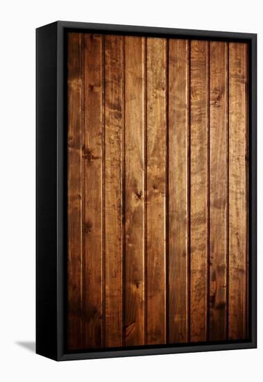 The Brown Wood Texture with Natural Patterns-Irochka-Framed Stretched Canvas