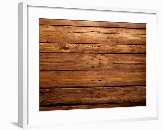 The Brown Wood Texture with Natural Patterns-Irochka-Framed Photographic Print