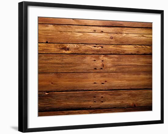 The Brown Wood Texture with Natural Patterns-Irochka-Framed Photographic Print