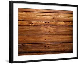 The Brown Wood Texture with Natural Patterns-Irochka-Framed Photographic Print