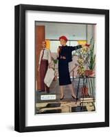 The Brute Next Door  - Saturday Evening Post "Leading Ladies", October 9, 1954 pg.22-Austin Briggs-Framed Giclee Print