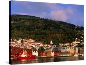 The Bryggen, a Huddle of Wooden Buildings on the Waterfront, Bergen,Hordaland, Norway-Anders Blomqvist-Stretched Canvas