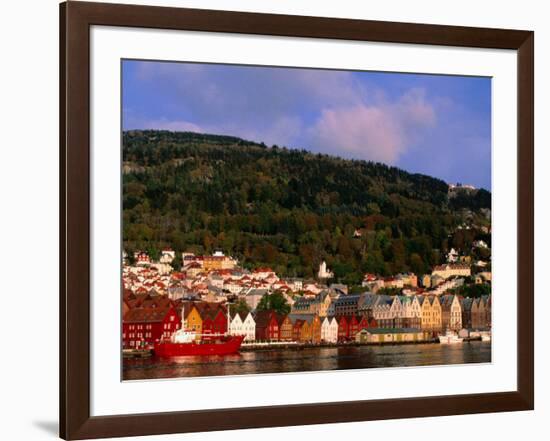 The Bryggen, a Huddle of Wooden Buildings on the Waterfront, Bergen,Hordaland, Norway-Anders Blomqvist-Framed Photographic Print