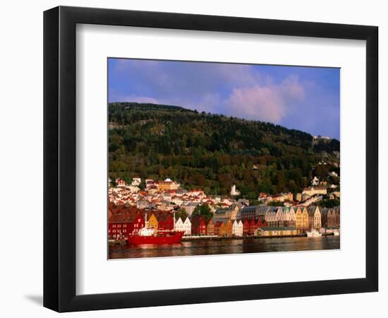 The Bryggen, a Huddle of Wooden Buildings on the Waterfront, Bergen,Hordaland, Norway-Anders Blomqvist-Framed Photographic Print