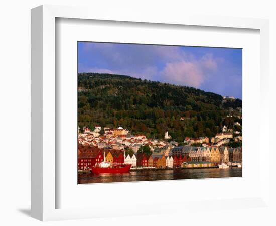 The Bryggen, a Huddle of Wooden Buildings on the Waterfront, Bergen,Hordaland, Norway-Anders Blomqvist-Framed Photographic Print