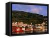 The Bryggen, a Huddle of Wooden Buildings on the Waterfront, Bergen,Hordaland, Norway-Anders Blomqvist-Framed Stretched Canvas