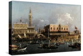 The Bucintoro at the Molo on Ascension Day-Canaletto-Stretched Canvas