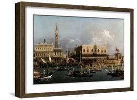 The Bucintoro at the Molo on Ascension Day-Canaletto-Framed Giclee Print