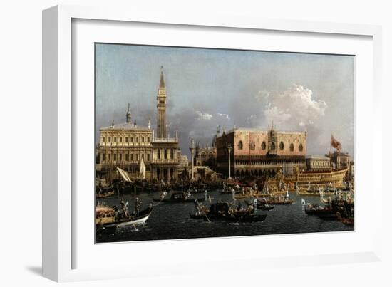 The Bucintoro at the Molo on Ascension Day-Canaletto-Framed Giclee Print