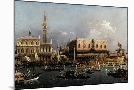 The Bucintoro at the Molo on Ascension Day-Canaletto-Mounted Giclee Print