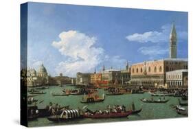 The Bucintoro Preparing to Leave the Molo on Ascension Day-Canaletto-Stretched Canvas