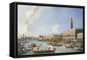 The Bucintoro Returning to the Molo on Ascension Day-William James-Framed Stretched Canvas