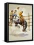 The Bucking Bronco, (Oil on Canvas)-Newell Convers Wyeth-Framed Stretched Canvas